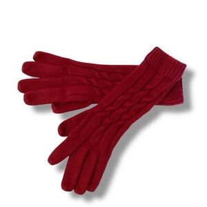Vintage Ladies Berry Cable Knit Long Gloves MEDIUM